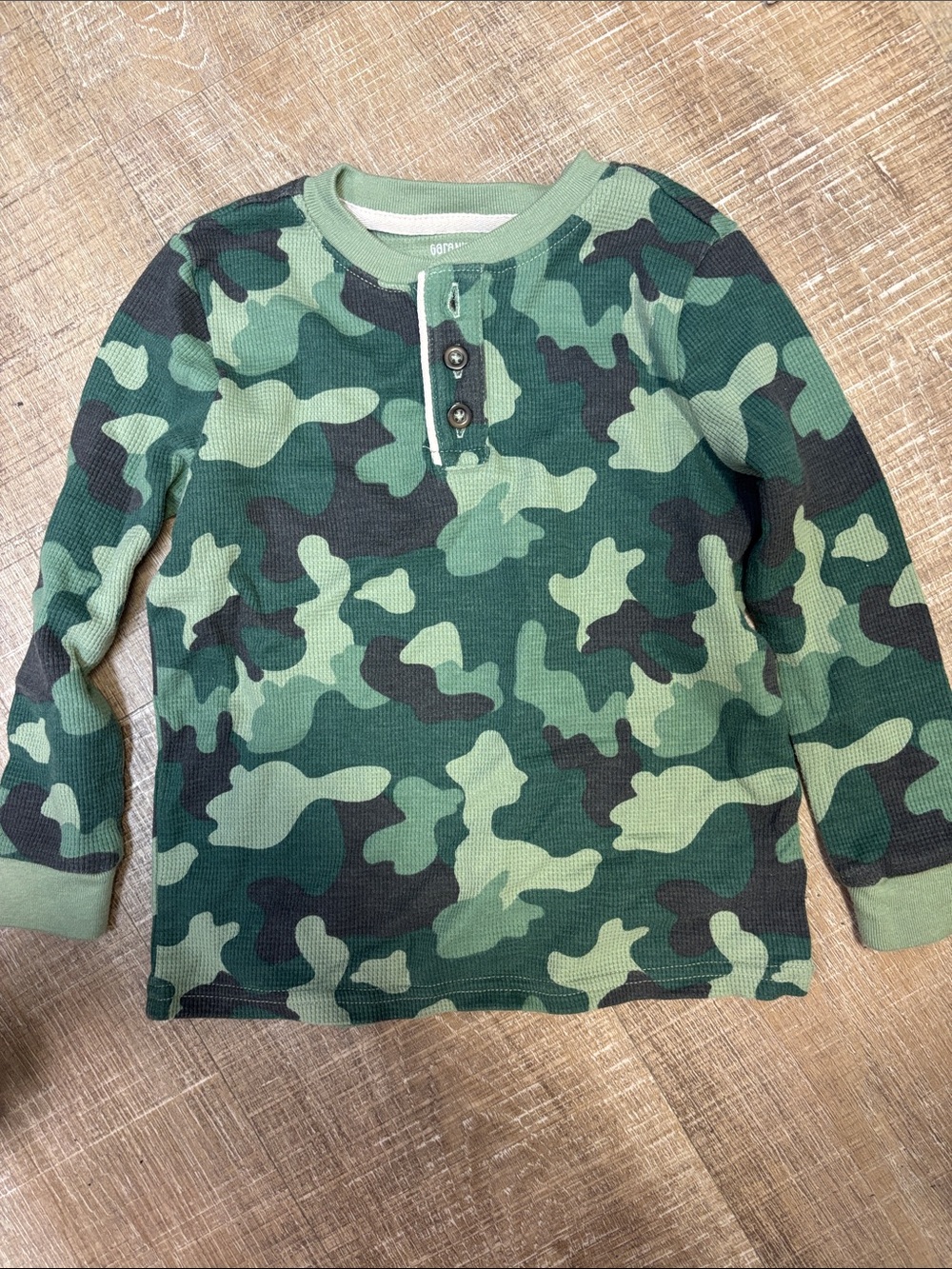Garanimals Green Camo Henley Long Sleeve Shirt